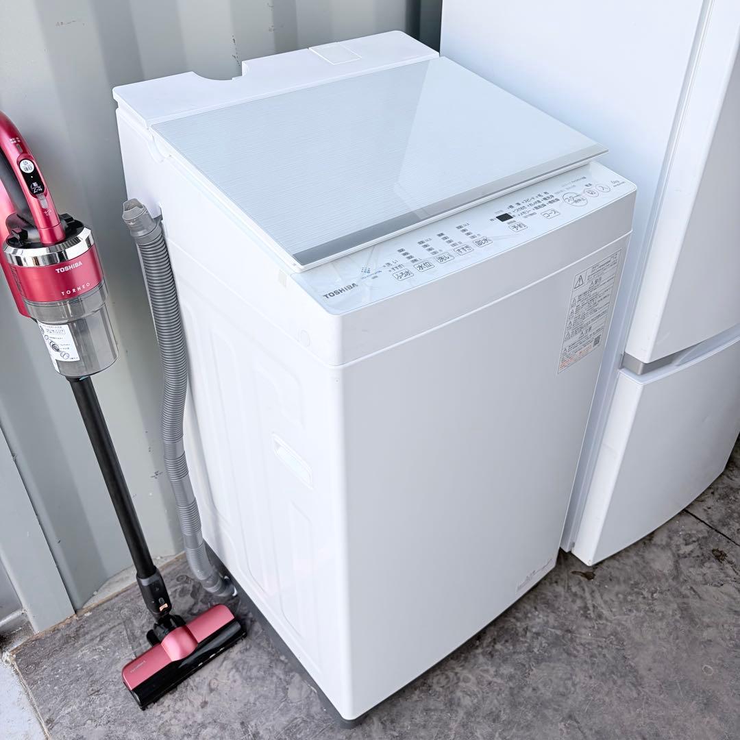 運搬取付無料！純正東芝洗濯機・冷蔵庫・充電式掃除機＋SHARP炊飯器4点セット！
