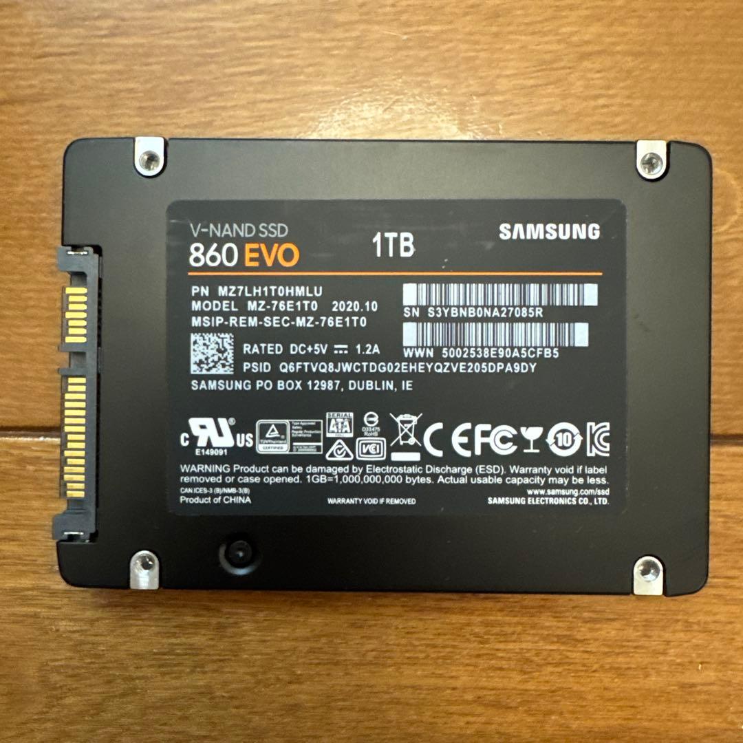 内蔵型SSD Samsung 860 EVO 1TB MZ-76E1T0B/EC