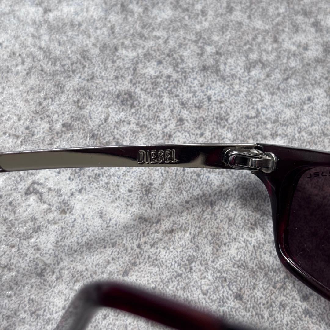 美品 DIESEL ディーゼル GLINT 3 スクエア サングラス ブラウン