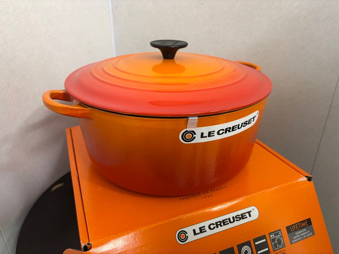 ル・クルーゼ　ココット・ロンド 28㎝ オレンジ　2501 ホーロー鍋