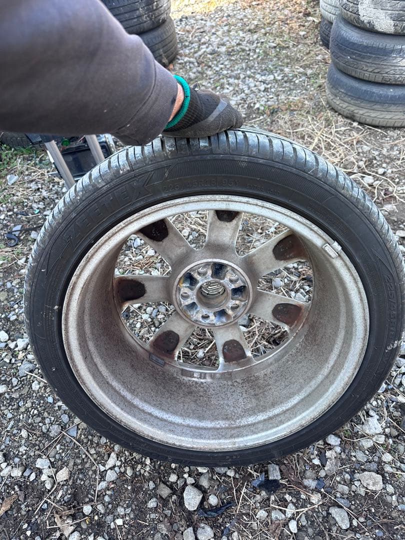 トヨタ　18 ゼロクラウン　純正メッキホイールタイヤセット　225/45R18