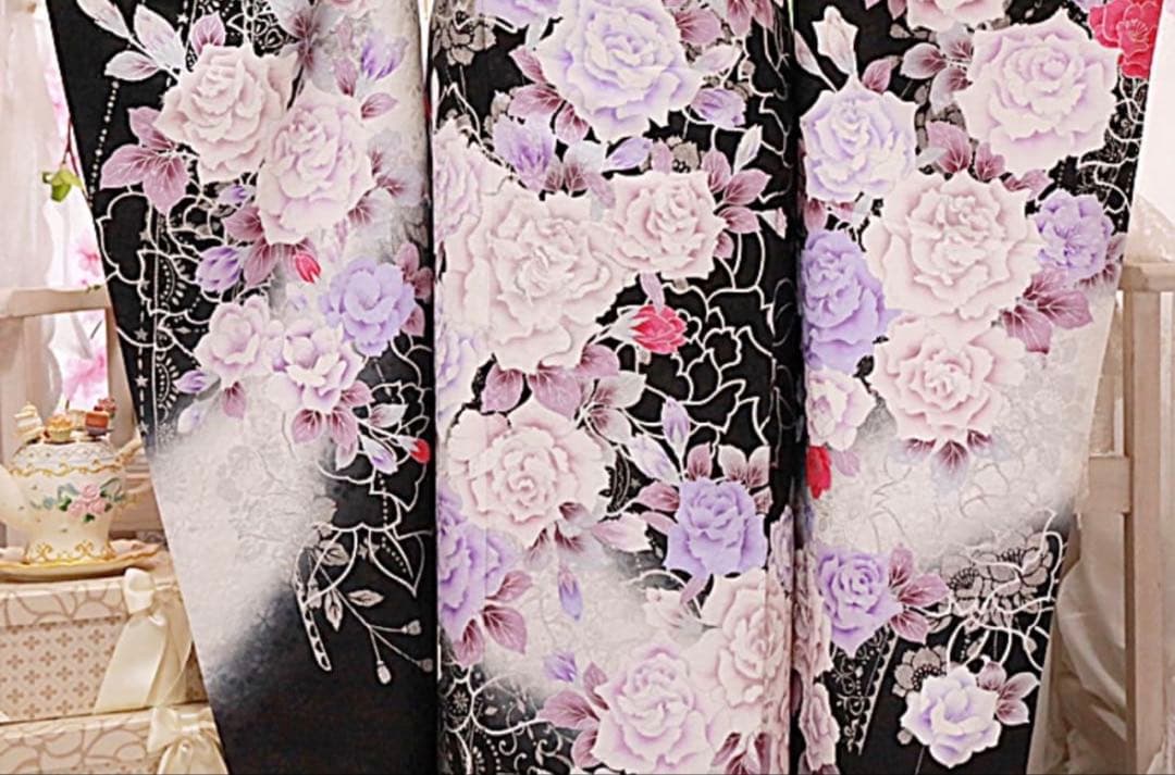 ※専門出品※新品未使用品♥️絢爛豪華な黒と銀✨✨最高級袋帯と振袖重ね衿足袋ソックス