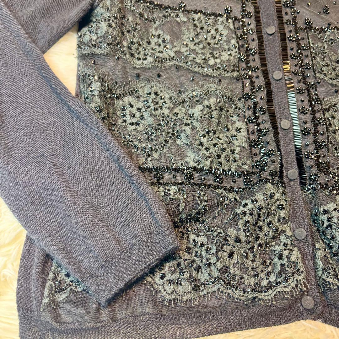 ヴァレンティノ 超豪華　カシミア　カーディガン　装飾　極美品　Lサイズ　ニット