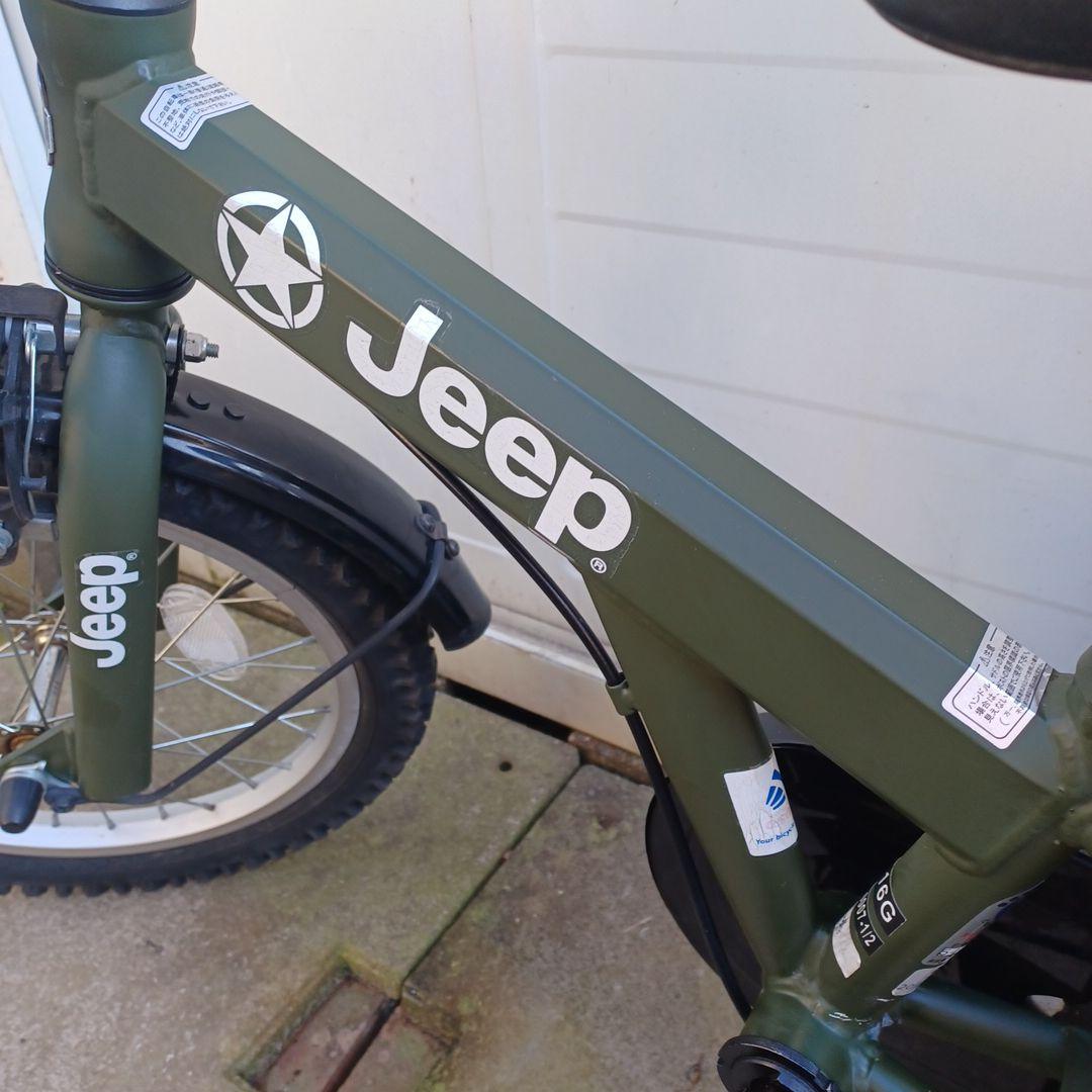 め*に様 【引取限定】Jeep 16インチ 自転車 補助輪無し　 オリーブグリー