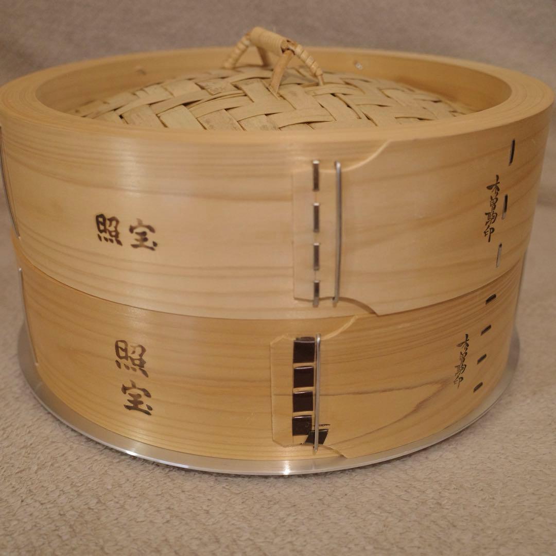 【照宝】檜の蒸篭セット30cm（照宝製同サイズの蒸し板付）