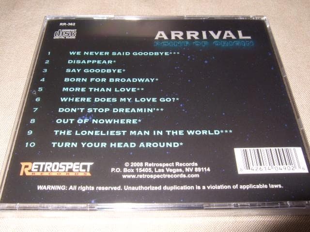 ARRIVAL-POINT OF ORIGIN(Mark Free,新品,メロハ