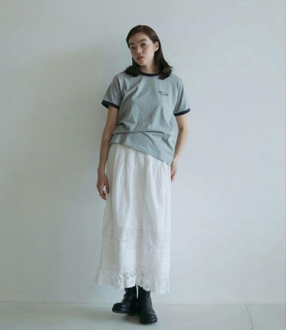 anuke Tuck Lace Skirt F レース ロングスカート