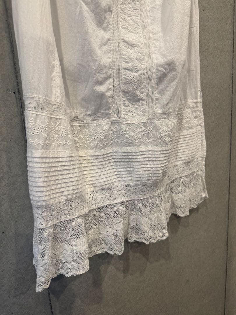 anuke Tuck Lace Skirt F レース ロングスカート