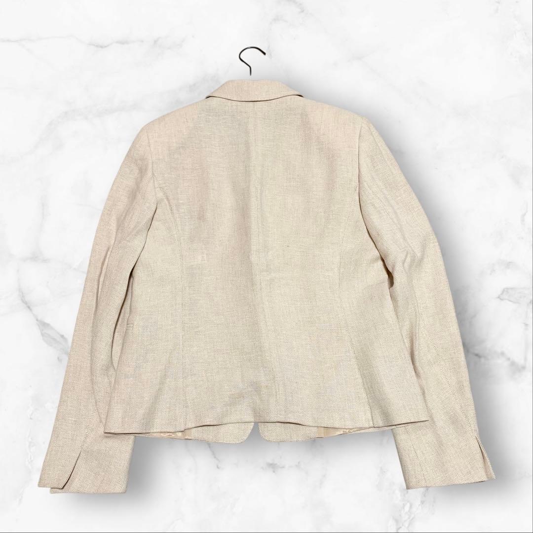 MAX MARA 春夏テーラードジャケット 麻100% 白タグ 刻印入りボタン