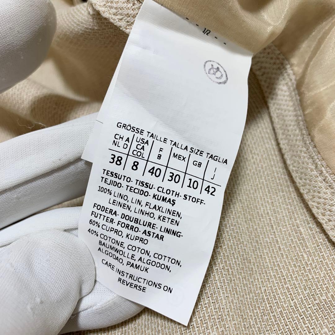 MAX MARA 春夏テーラードジャケット 麻100% 白タグ 刻印入りボタン