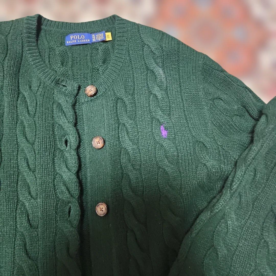 Polo Ralph Lauren ダークグリーン カーディガン XL