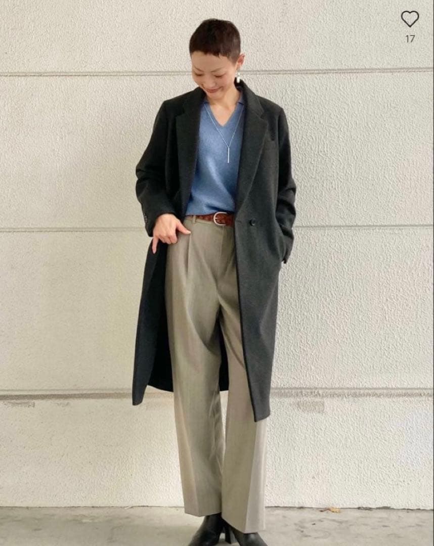 UNIQLO Cロングコート XLサイズ　男女兼用　ダークグレー