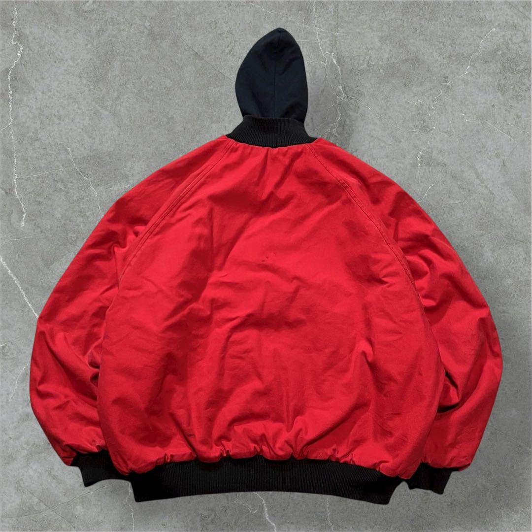 90sUSA製COUNTRY TAFFダックワークジャケッツXL赤フェード襤褸