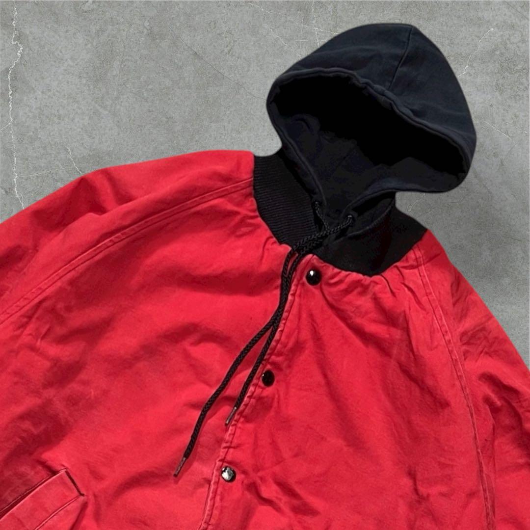 90sUSA製COUNTRY TAFFダックワークジャケッツXL赤フェード襤褸
