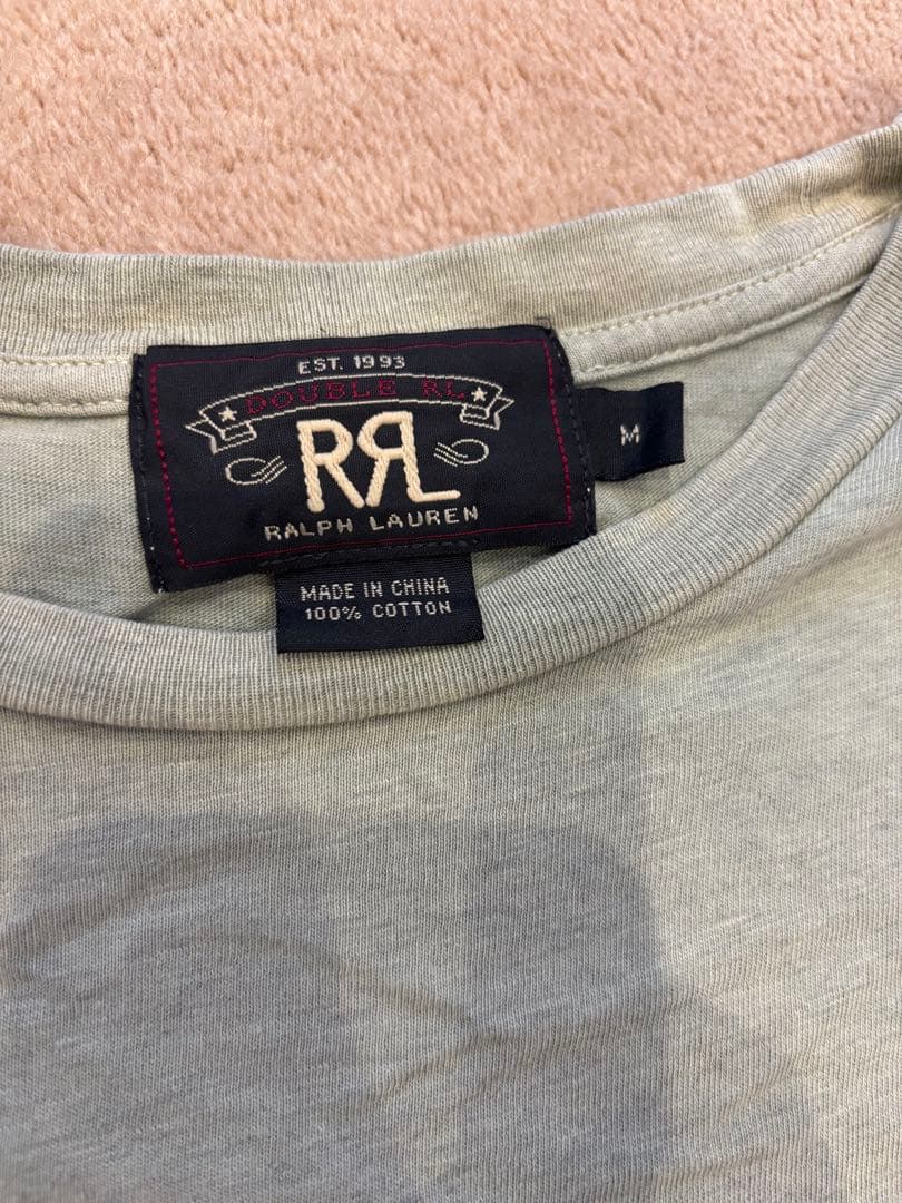 RRL ダブルアールエル バックプリント Tシャツ カウボーイ フェード　カーキ