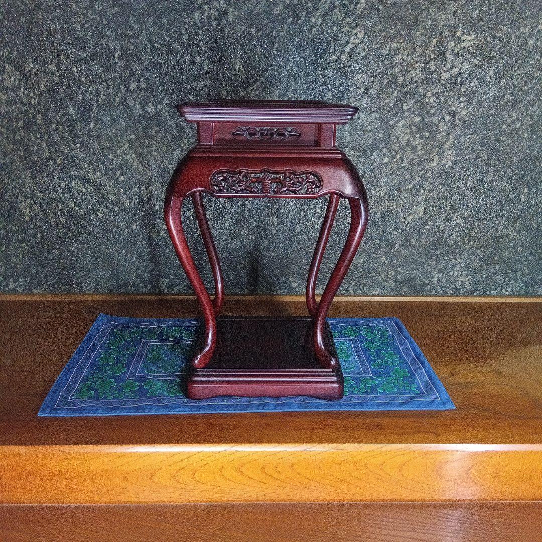 透かし彫り香炉台　花台　アンティーク飾り台