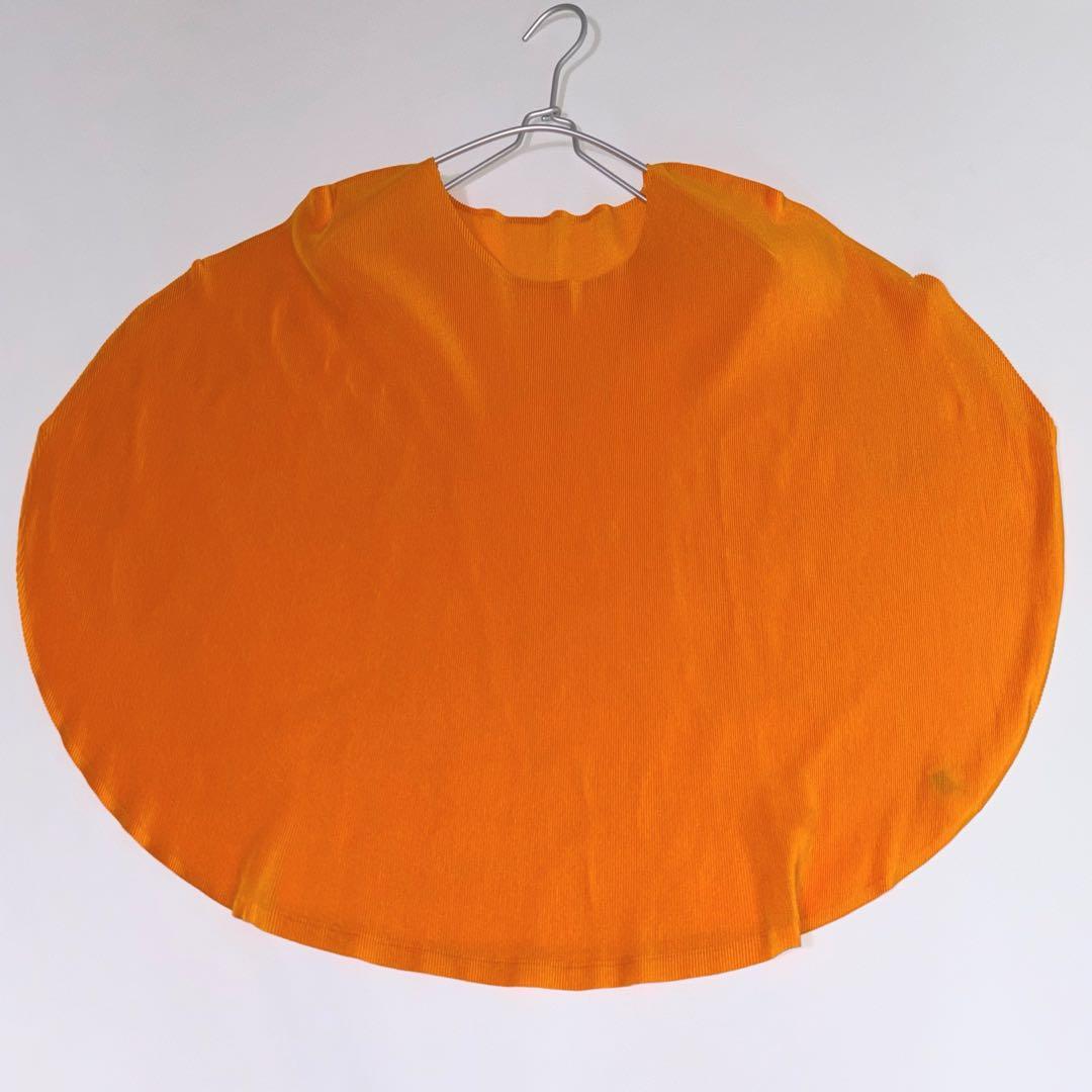 希少・美品PLEATS PLEASE イッセイミヤケ 変形 サークルトップス 橙
