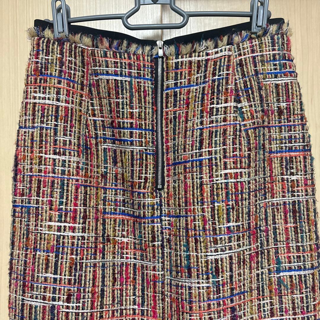 【美品　34】MACPHEE マルチツイードIラインスカート