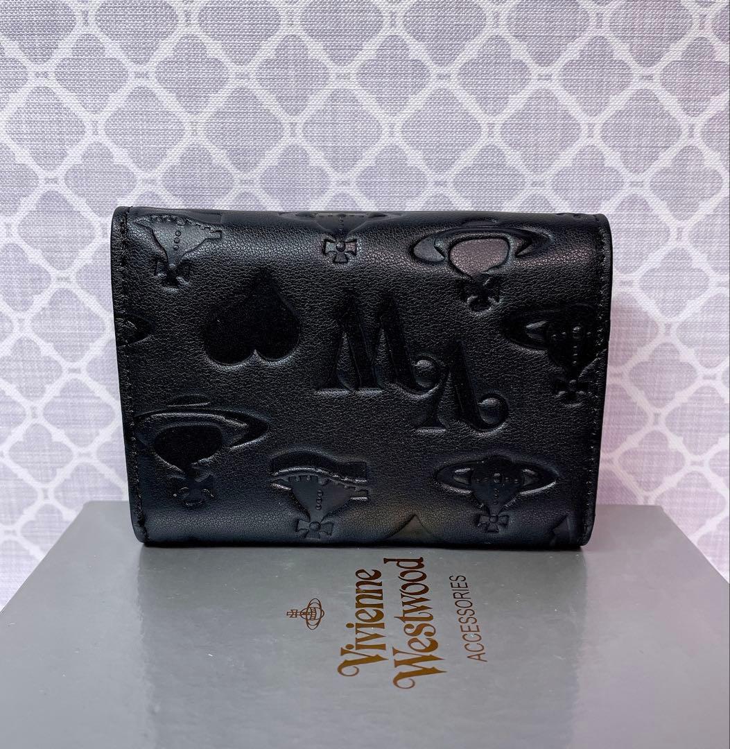 【内柄も素敵☆最新】Vivienne Westwood 三折財布 マットブラック