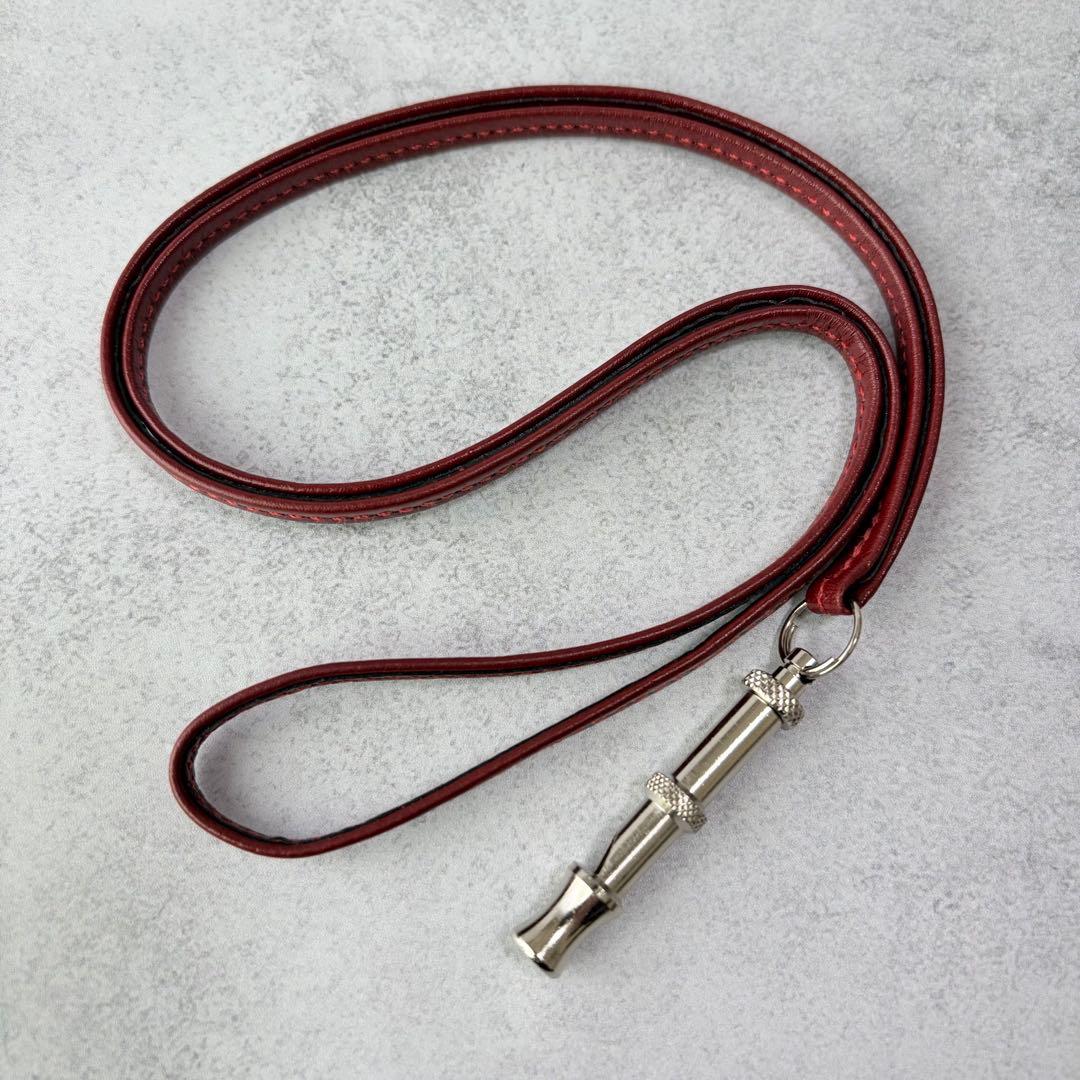 【未使用品】HERMES シフレ ドッグホイッスル 犬笛 ペンダント　ワイン