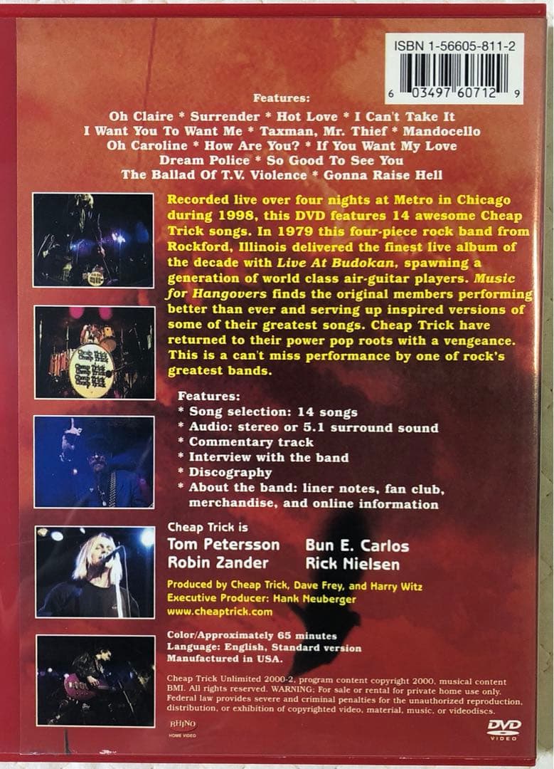 DVD！Cheap Trick / Music for Hangovers