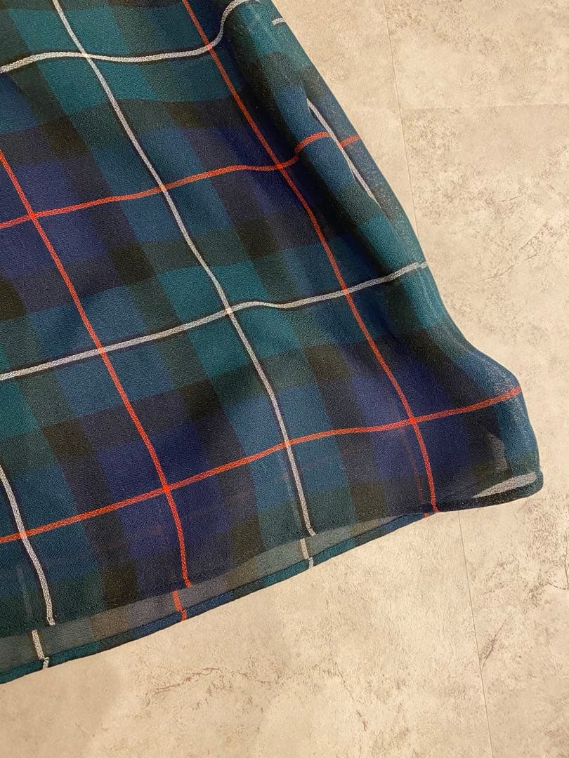 極美品M'S GRACYチェック柄ワンピース エムズグレイシー　膝丈　リボン付