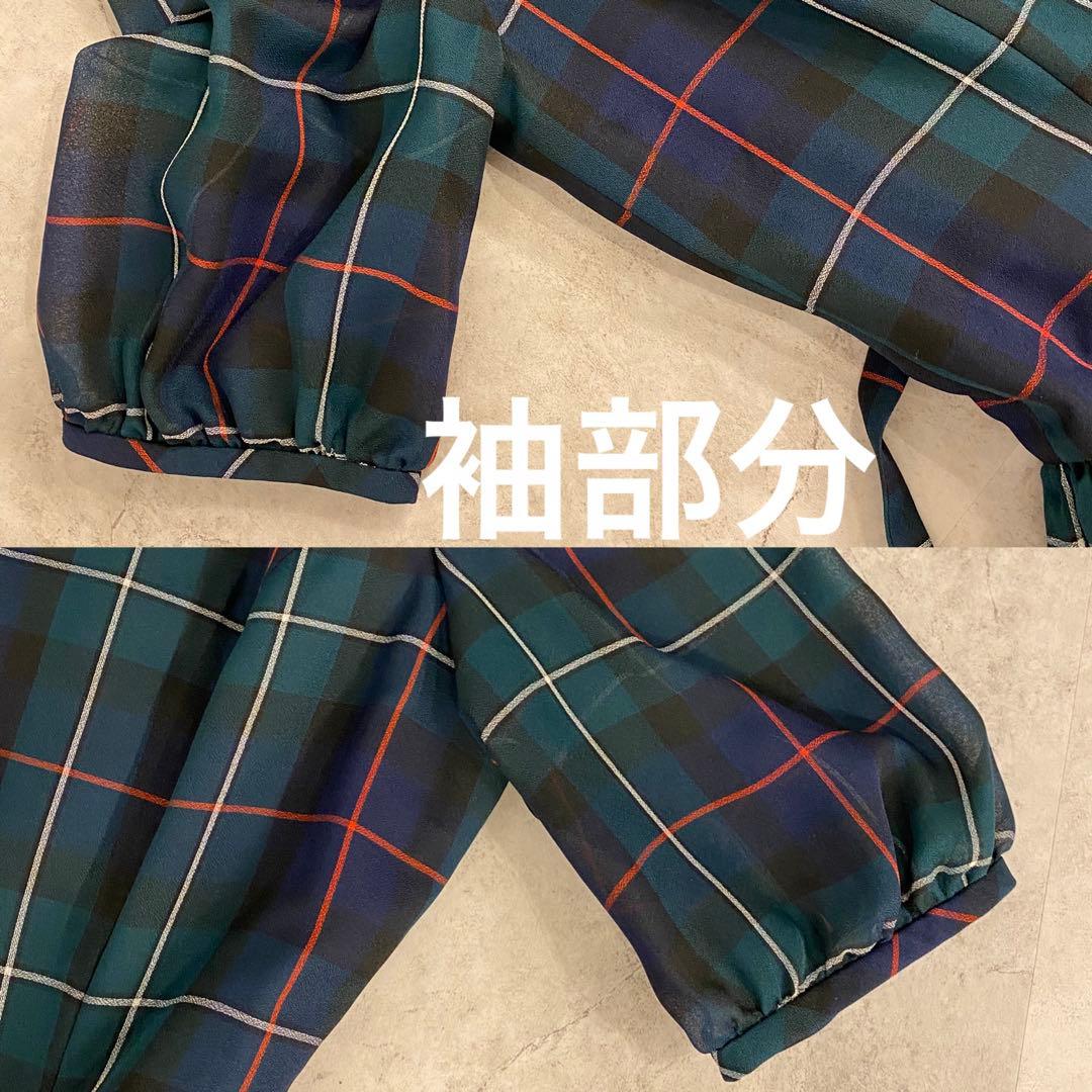 極美品M'S GRACYチェック柄ワンピース エムズグレイシー　膝丈　リボン付