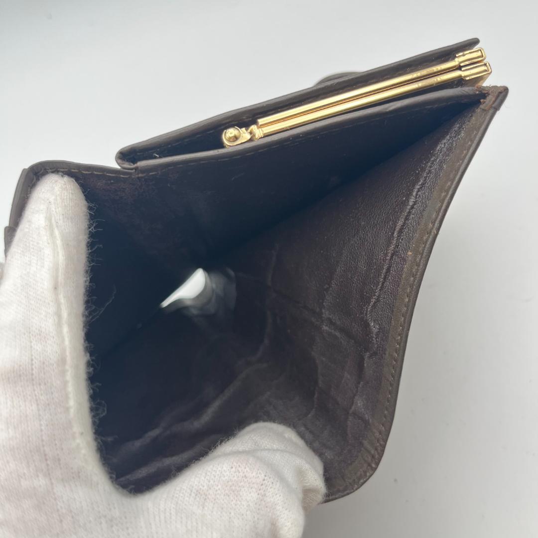 ◇バーバリー　折財布　財布　ウォレット　ノバチェック　がま口　ブラウン