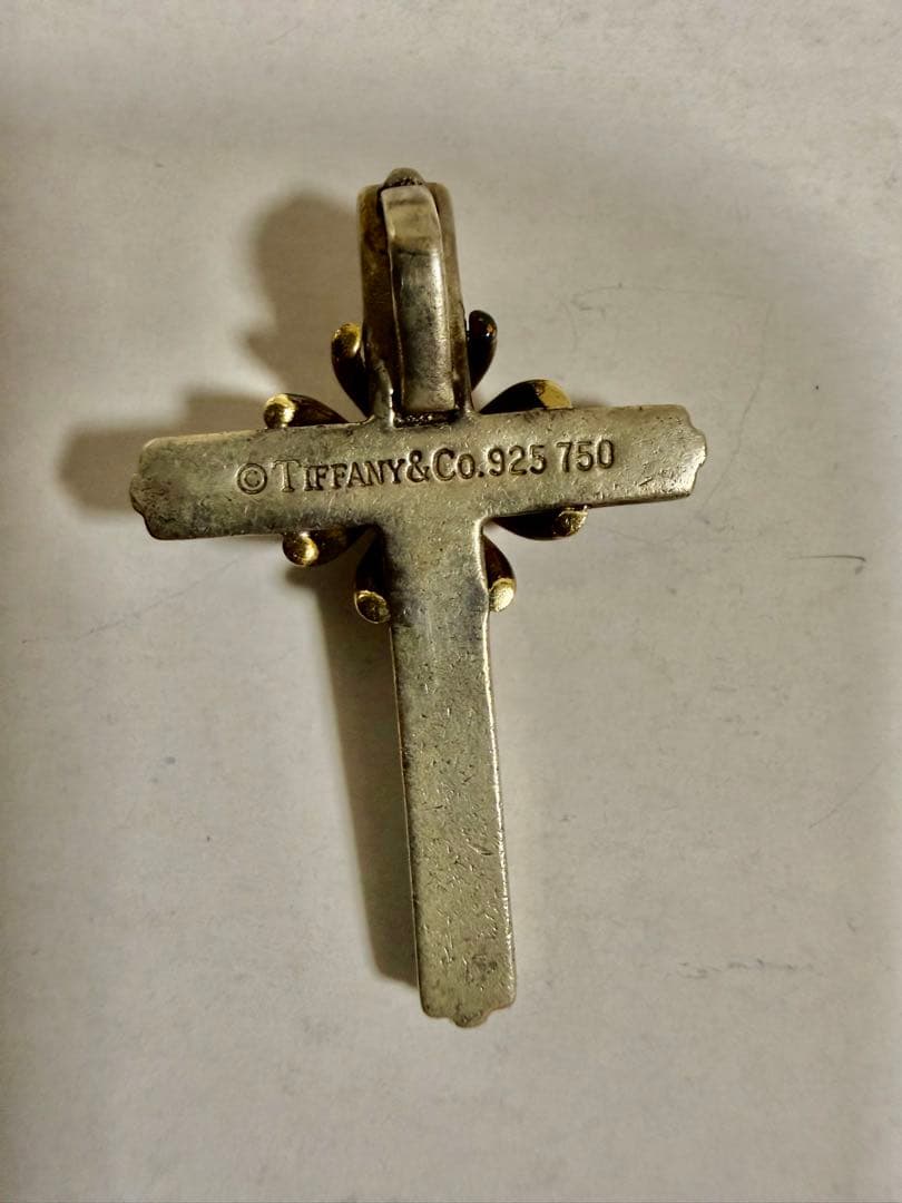 TIFFANY & CO. クロス ネックレス シルバー925 K18 正規品