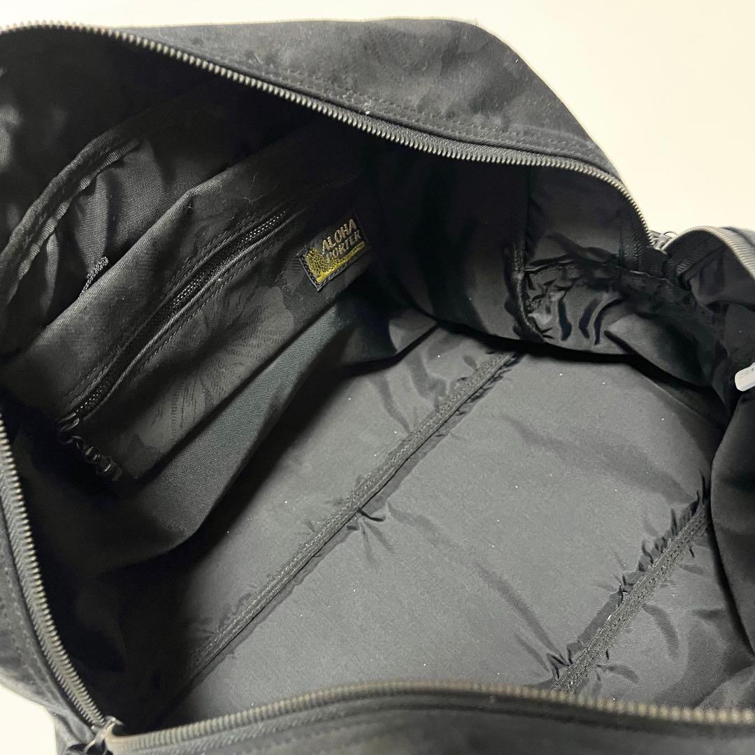 希少 極美品 PORTER ALOHA ボストン 黒　ミニポーチ付き