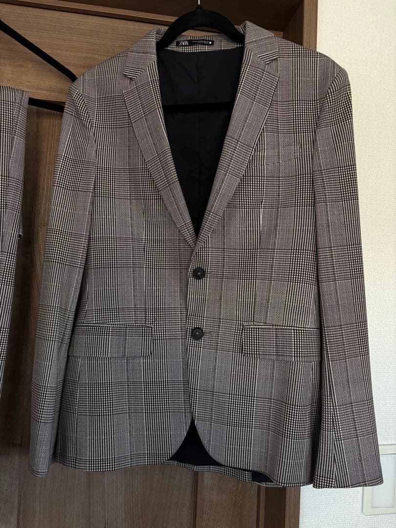 ZARA チェック柄 メンズ スーツセット