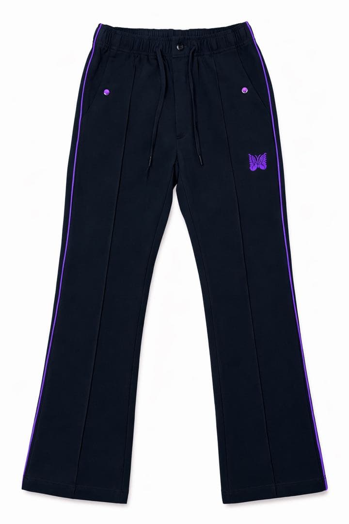 【極美品】Needles トラックパンツ ブーツカット ブラック パープル S