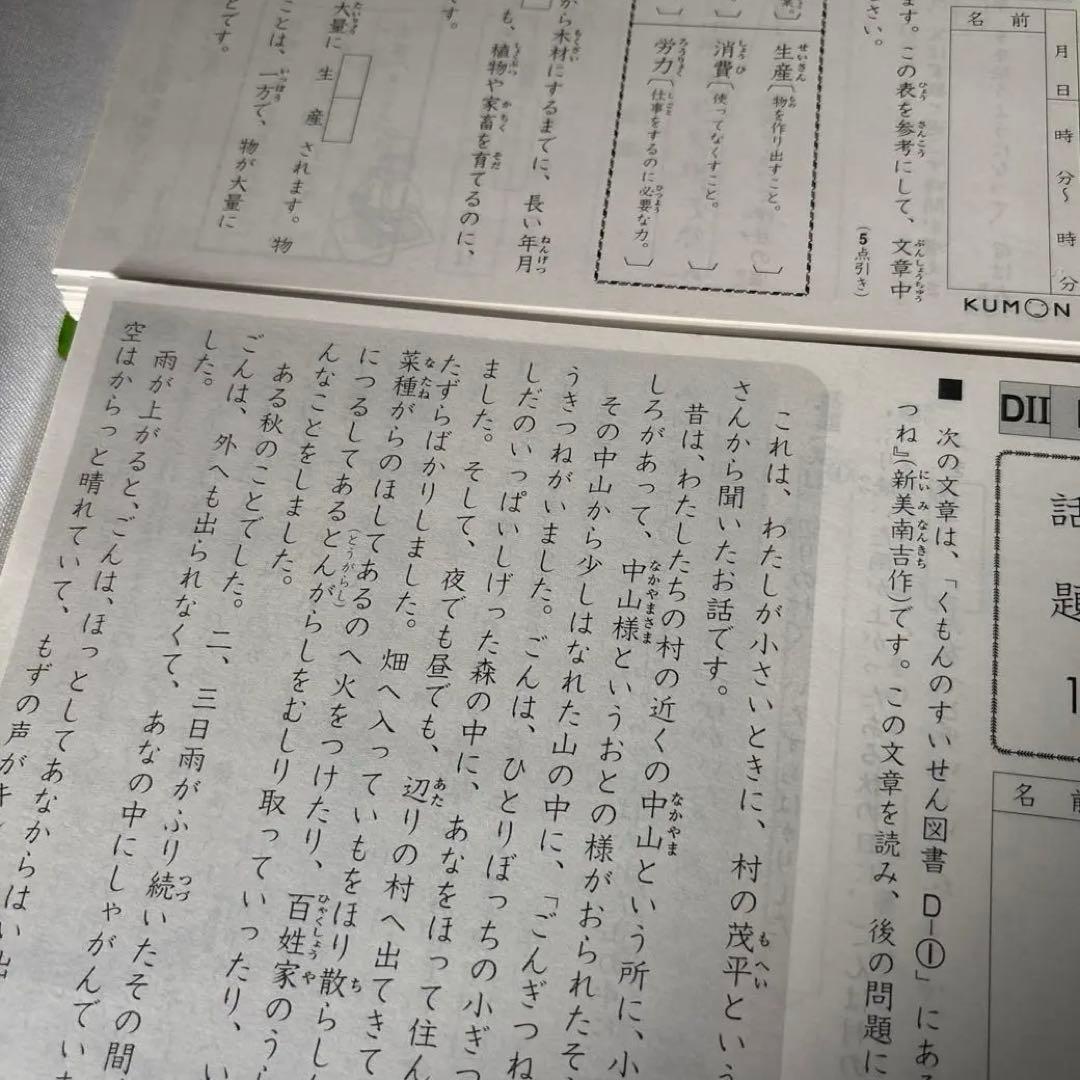 KUMON DI、DⅡ 国語使用済