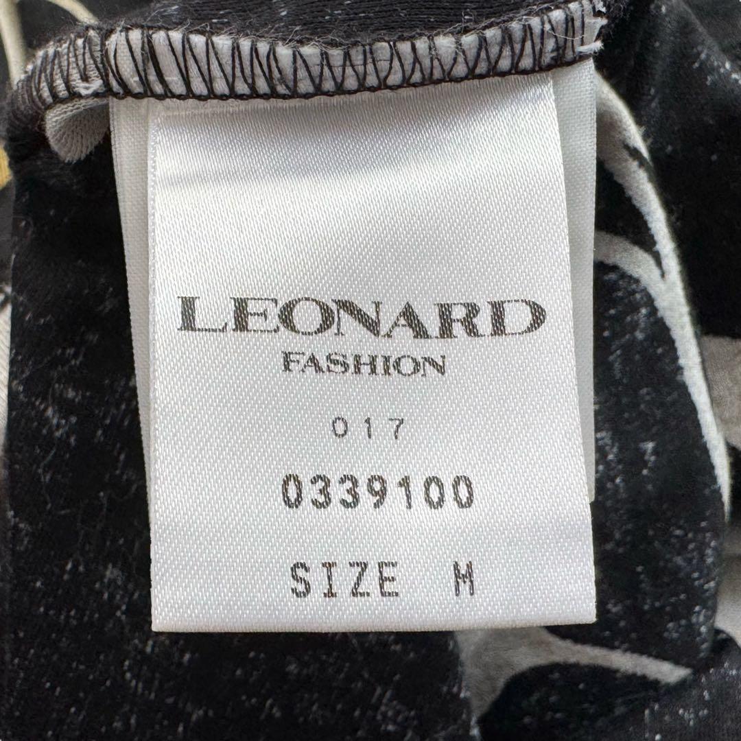 LEONARD レオナール カットソー Tシャツ 半袖 ブラック 花柄 綿 黒色