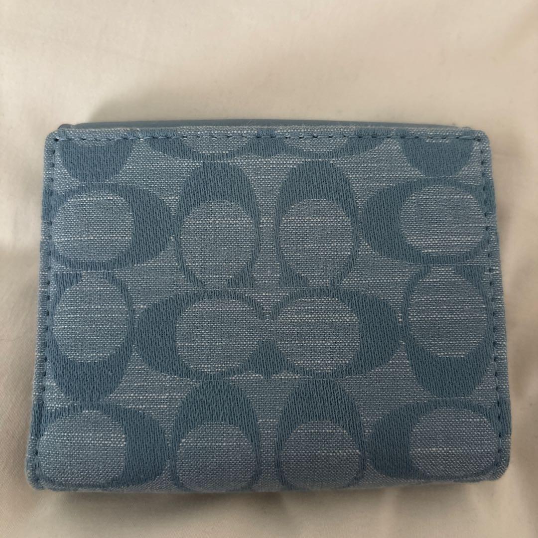 美品 ❗️COACHコーチスモールモーガンウォレットシグネチャーシャンブレー 財布