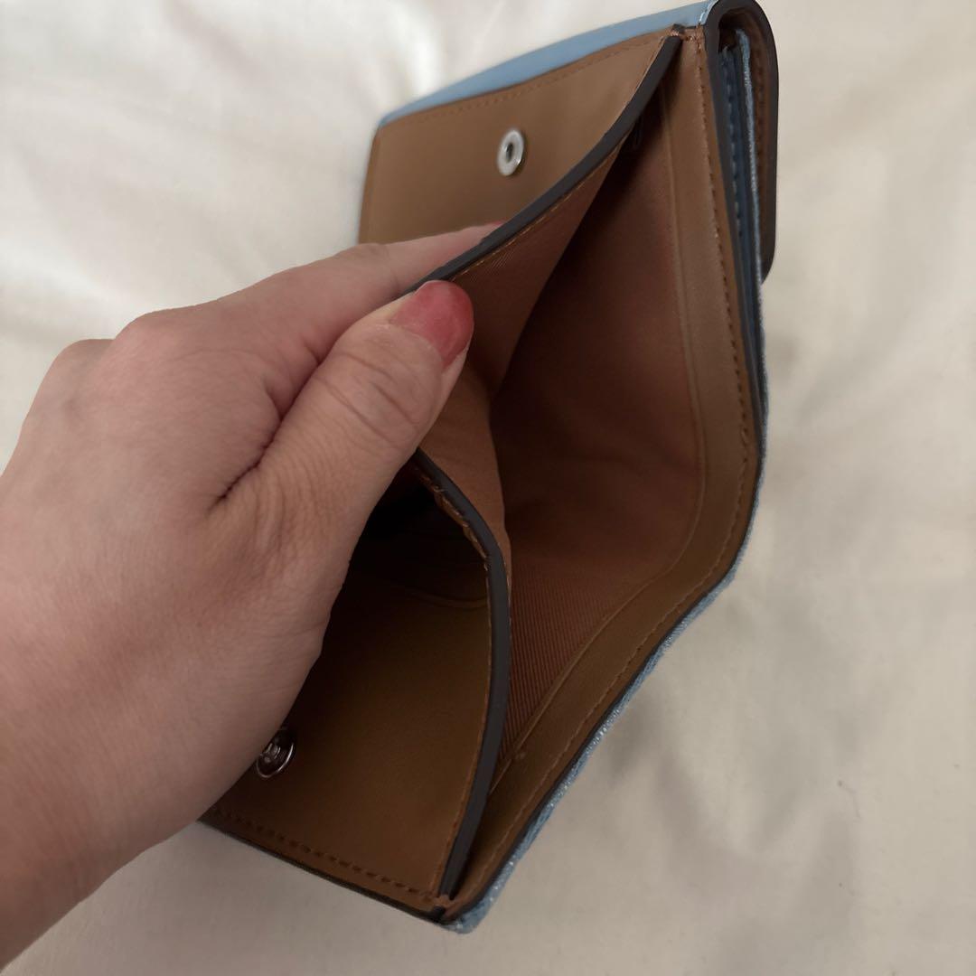 美品 ❗️COACHコーチスモールモーガンウォレットシグネチャーシャンブレー 財布