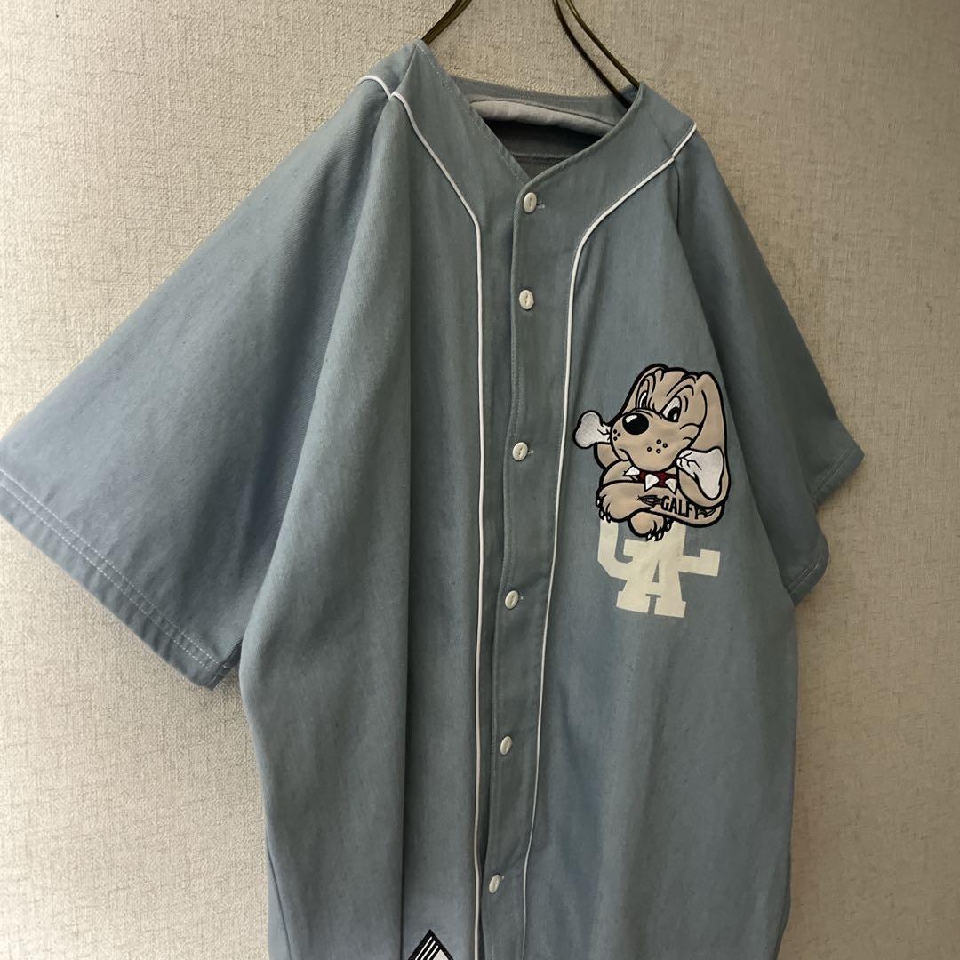 GALFY ガルフィー デニム ベースボールシャツ ビックロゴ