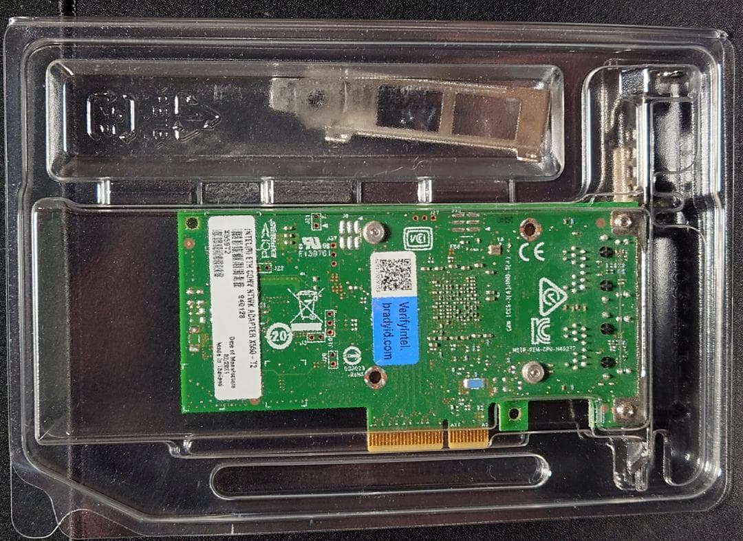 Intel純正 X550-T2 10GbE RJ45×2ポート LANカード