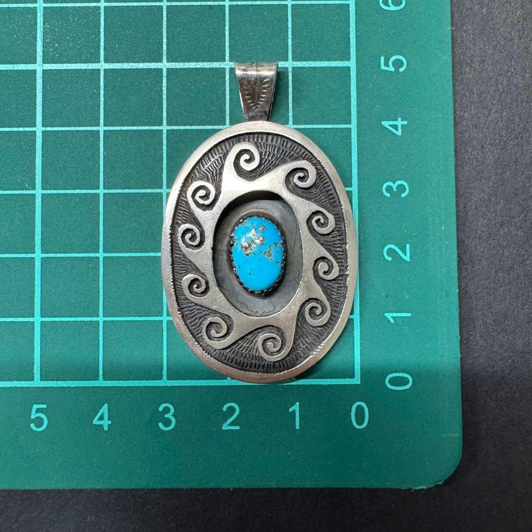 【ホピ オーバーレイ ターコイズ 】ペンダントトップ sterling刻印