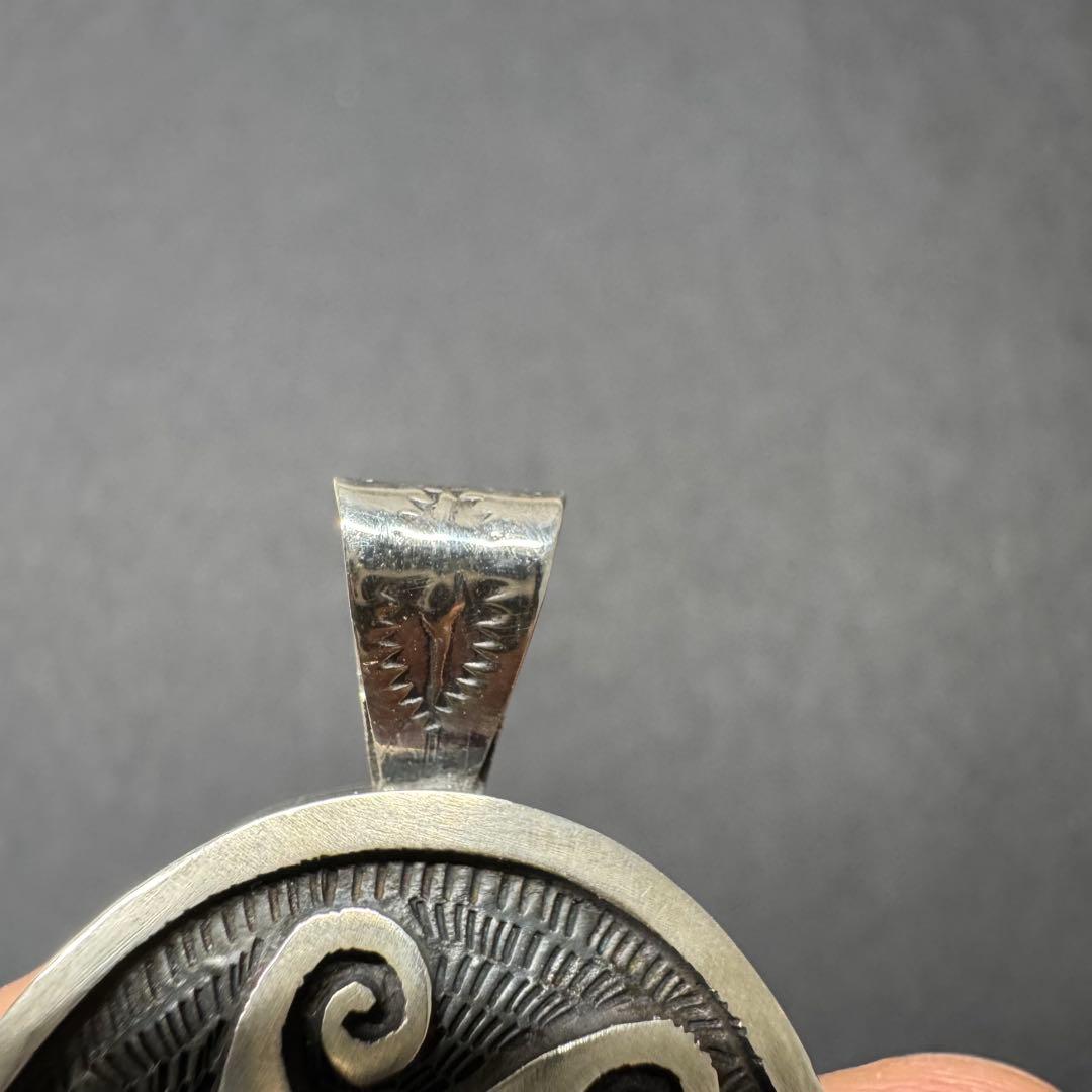 【ホピ オーバーレイ ターコイズ 】ペンダントトップ sterling刻印