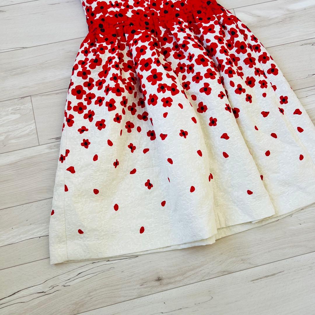 【極美品】近年エムズグレイシー 花柄ワンピース　Aライン ジャガード　フレア