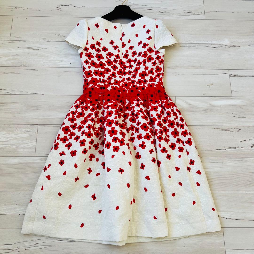 【極美品】近年エムズグレイシー 花柄ワンピース　Aライン ジャガード　フレア
