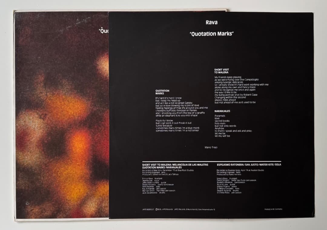 Enrico Rava Quotation Marks エンリコ・ラヴァ 独盤