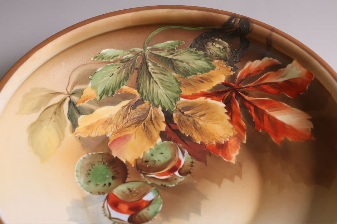 【CM292】オールドノリタケ 栗 鉢 皿 明治 菓子器 ボウル 日本 陶磁器
