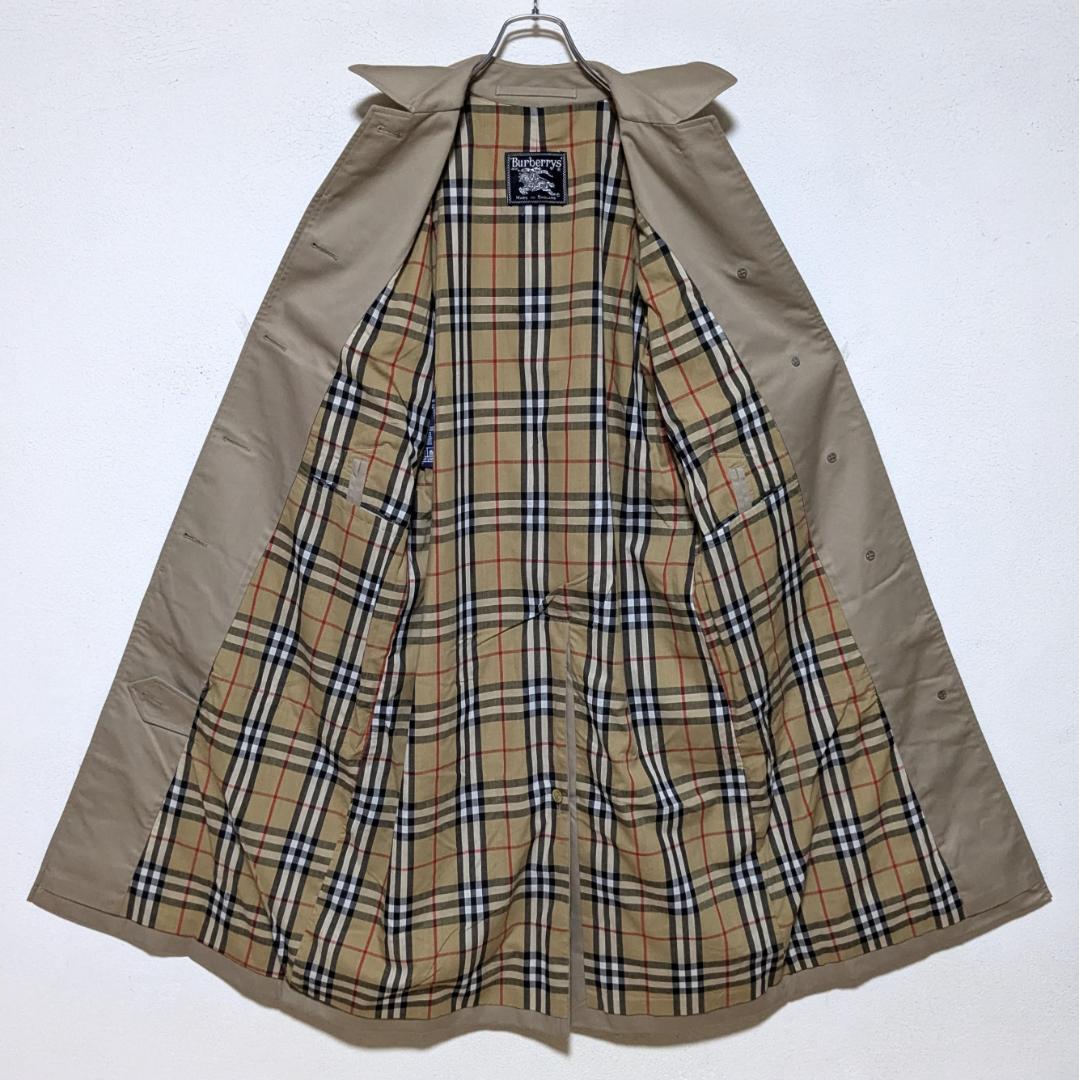 美品 英国製 80～90s バーバリー ステンカラーコート レディース 17
