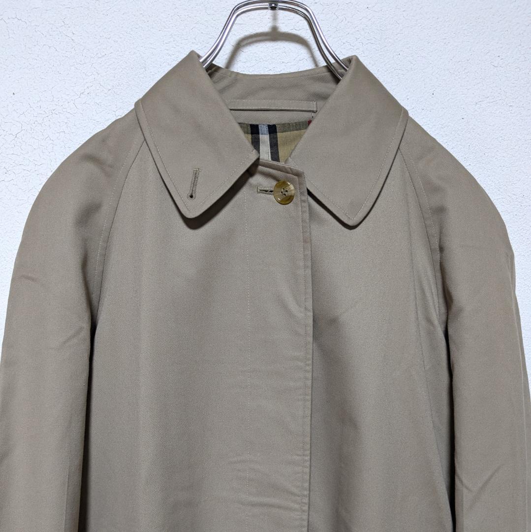 美品 英国製 80～90s バーバリー ステンカラーコート レディース 17