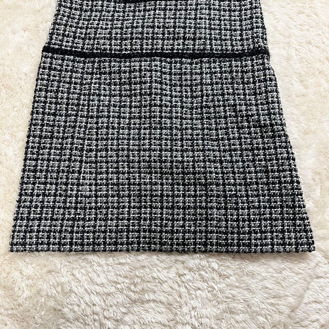 【美品】スーパービューティー　ワンピース　ツイード　ラメ　リボン　スパンコール