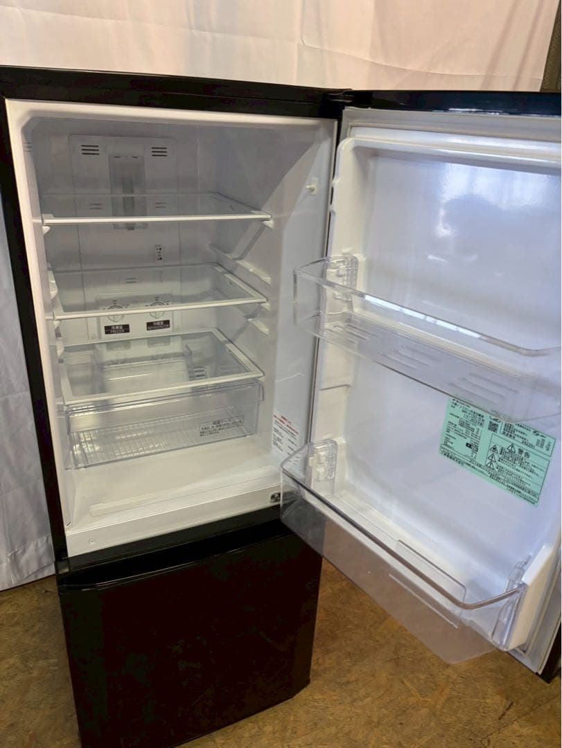 三菱電機 2ドア冷蔵庫 MR-P15D-B 2019年製 146L 右開き