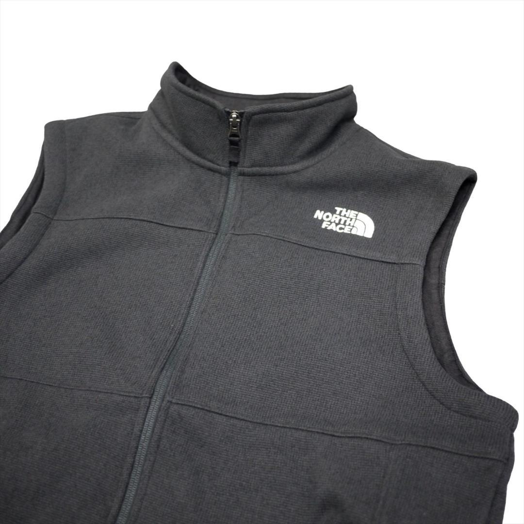 US限定新品 ノースフェイス フルジップ ベスト XL 肉厚 ニット 裏フリース