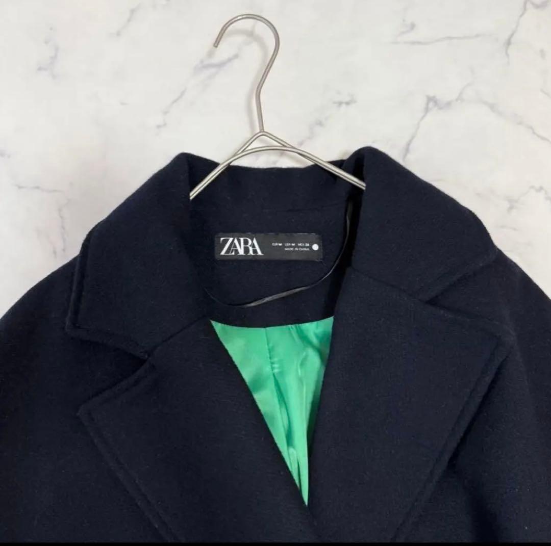 大人気完売 ZARA マッチングボンバーコート MA-1 ネイビー×グリーン Ｍ